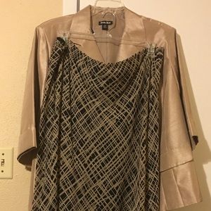 Tan/Dark Brown Two Piece Skirt Outfit